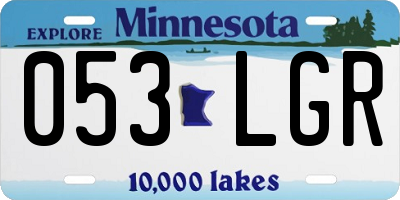 MN license plate 053LGR