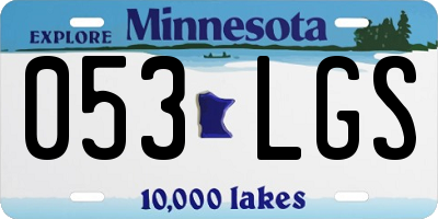MN license plate 053LGS