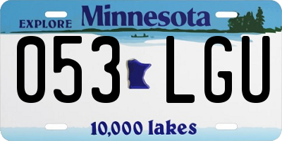MN license plate 053LGU