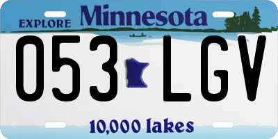 MN license plate 053LGV