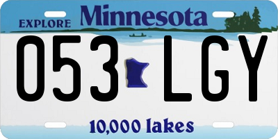 MN license plate 053LGY