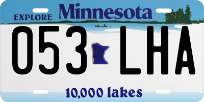 MN license plate 053LHA