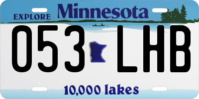 MN license plate 053LHB