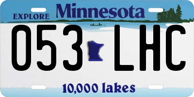 MN license plate 053LHC