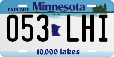 MN license plate 053LHI