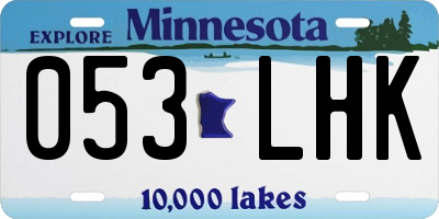 MN license plate 053LHK