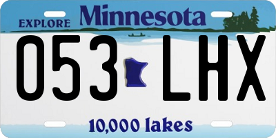MN license plate 053LHX