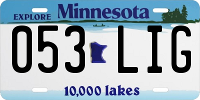 MN license plate 053LIG