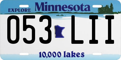 MN license plate 053LII