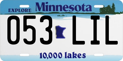 MN license plate 053LIL