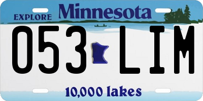 MN license plate 053LIM