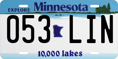 MN license plate 053LIN