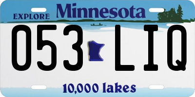 MN license plate 053LIQ