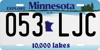 MN license plate 053LJC