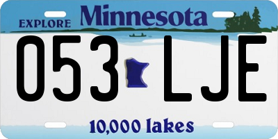 MN license plate 053LJE
