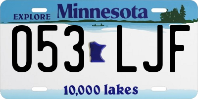 MN license plate 053LJF
