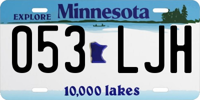 MN license plate 053LJH