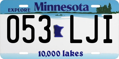 MN license plate 053LJI