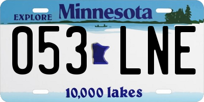 MN license plate 053LNE