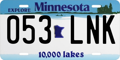 MN license plate 053LNK