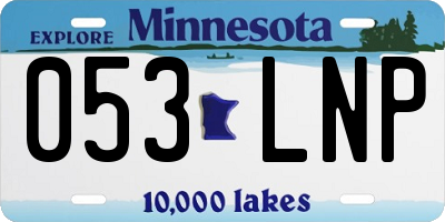 MN license plate 053LNP
