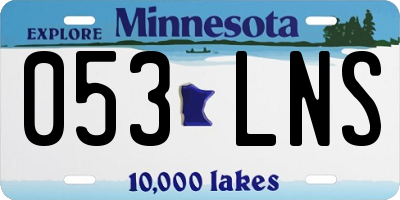 MN license plate 053LNS