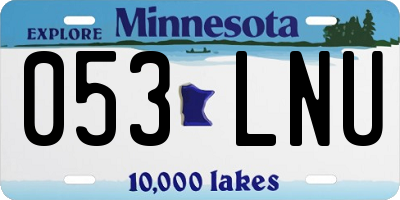 MN license plate 053LNU