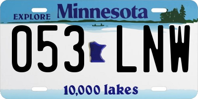 MN license plate 053LNW