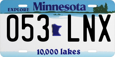 MN license plate 053LNX