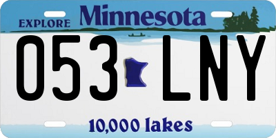 MN license plate 053LNY