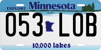 MN license plate 053LOB
