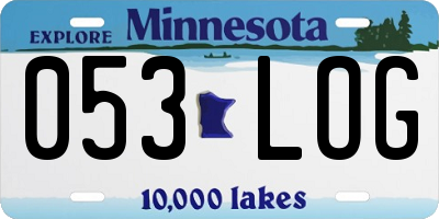 MN license plate 053LOG