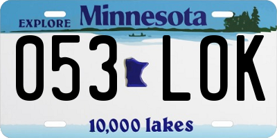 MN license plate 053LOK