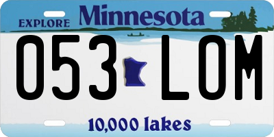 MN license plate 053LOM