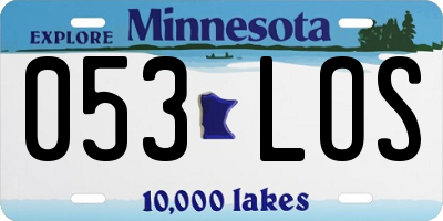 MN license plate 053LOS