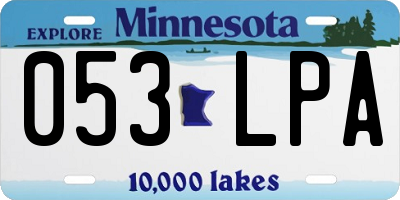 MN license plate 053LPA