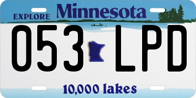 MN license plate 053LPD