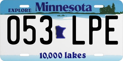 MN license plate 053LPE