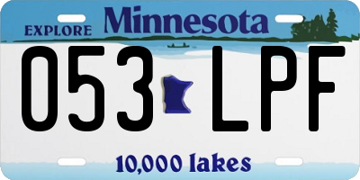 MN license plate 053LPF