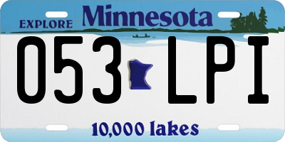 MN license plate 053LPI