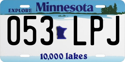 MN license plate 053LPJ