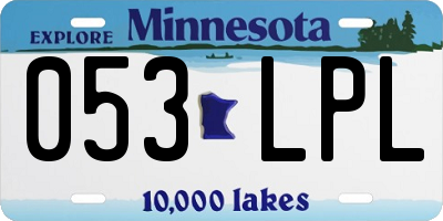 MN license plate 053LPL