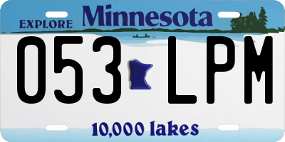 MN license plate 053LPM