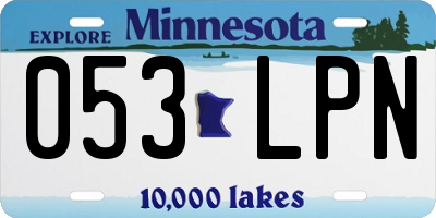 MN license plate 053LPN
