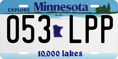 MN license plate 053LPP