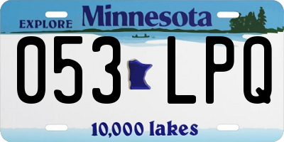 MN license plate 053LPQ