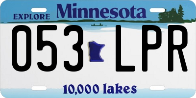 MN license plate 053LPR