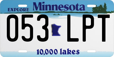 MN license plate 053LPT