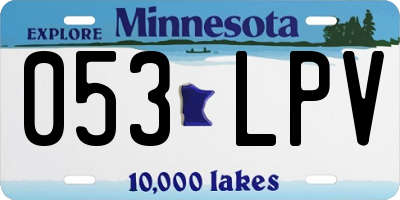 MN license plate 053LPV