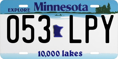 MN license plate 053LPY